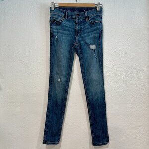Ann Taylor LOFT Modern Skinny Blue Jeans Lightly Distressed W26 x L29 Size 26/2